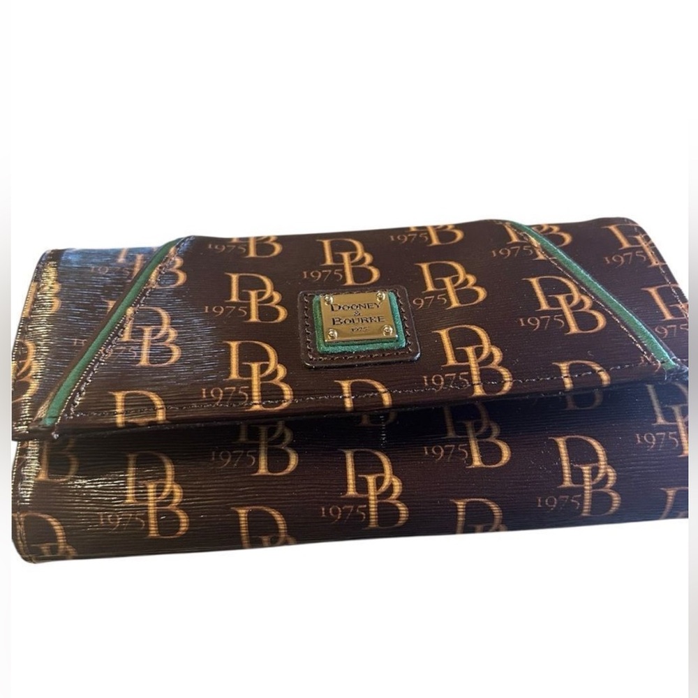 Dooney & Bourke Brown Logo Pattern Wallet